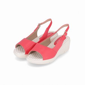 Sandália Slingback Cecilia Anabela Médio Cereja