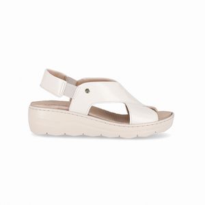 Sandália Spa Anabela Médio Off White