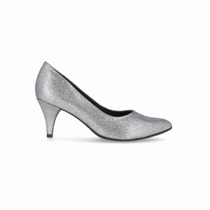 Scarpin Luiza Salto Alto Prata