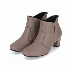 Bota Laura Cano Curto Salto Médio Taupe