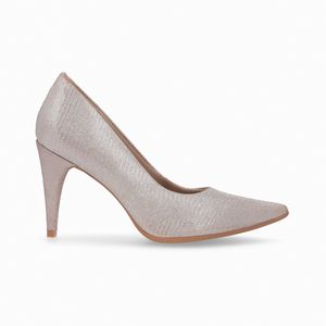Scarpin Silvana Salto Alto Ouro Rosado