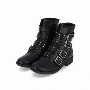 Bota Leci Cano Curto Salto Baixo Preto