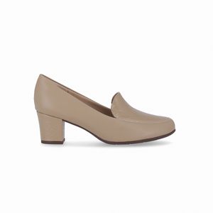 Loafer Laura Salto Médio Areia