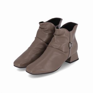 Bota Tati Cano Curto Salto Médio Taupe