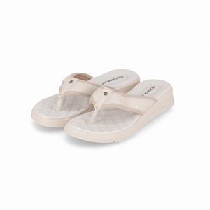 Chinelo Esporão Anabela Médio Off White