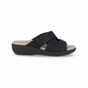 Tamanco Fascite Anabela Médio Preto