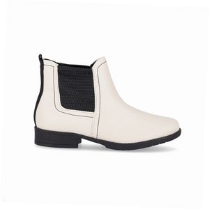 Bota Chelsea Leci Salto Baixo Off White