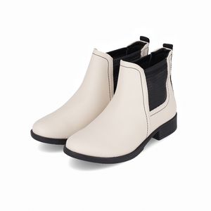 Bota Chelsea Leci Salto Baixo Off White