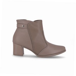 Bota Danubia Cano Curto Salto Médio Taupe