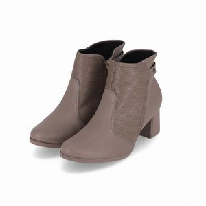 Bota Danubia Cano Curto Salto Médio Taupe
