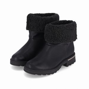 PICCADILLY MAXI - Bota Gisa Cano Médio Anabela Médio Preto