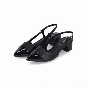 Slingback Taci Salto Médio Preto