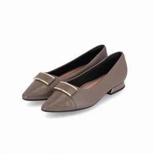 PICCADILLY MAXI -  Sapato Silvia Salto Baixo Taupe