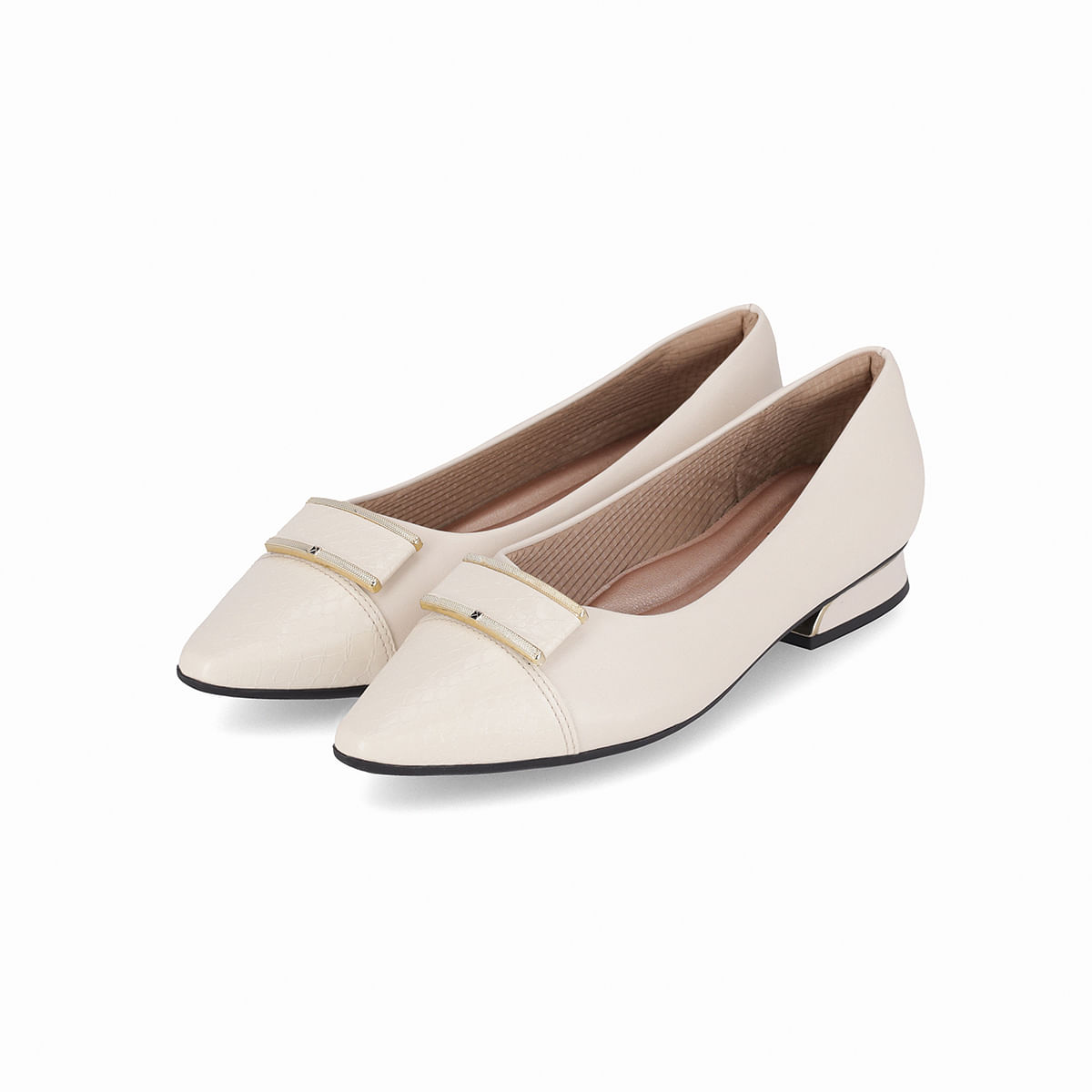 Sapato Silvia Salto Baixo Off White - PICCADILLY