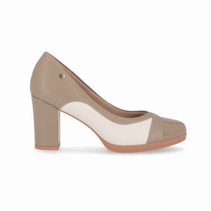 Scarpin Deise Salto Alto Areia