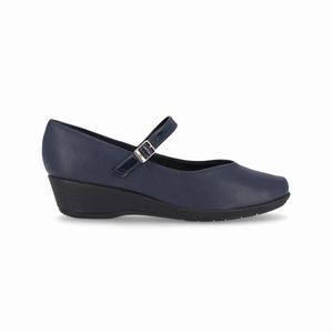 Sapato Boneca Ivone Anabela Médio Navy