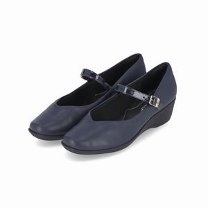 Sapato Boneca Ivone Anabela Médio Navy