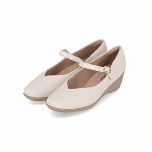 Sapato Boneca Ivone Anabela Médio Off White