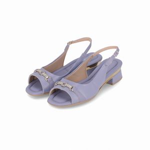 Sandália Slingback Lucia Salto Médio Quartzo Azul