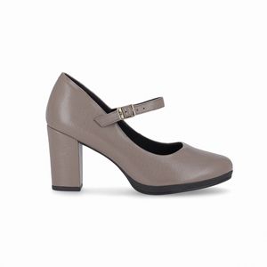 Sapato Boneca Deise Salto Alto Taupe