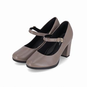 Sapato Boneca Deise Salto Alto Taupe