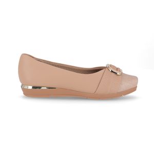 PICCADILLY MAXI - Sapato Fernanda Salto Baixo Nude Claro