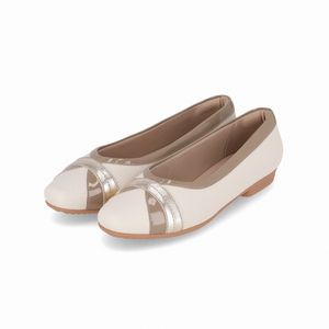 Sapatilha Raquel Salto Baixo Off White