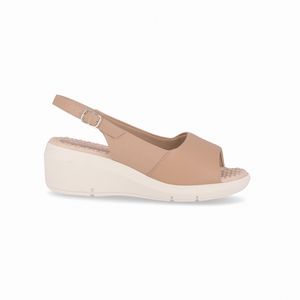 Sandália Slingback Cecilia Anabela Médio Nude Claro