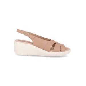 Sandália Slingback Cecilia Anabela Médio Nude Claro
