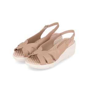 Sandália Slingback Cecilia Anabela Médio Nude Claro