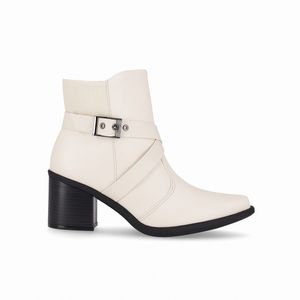 Bota Giordana Cano Curto Salto Alto Off White
