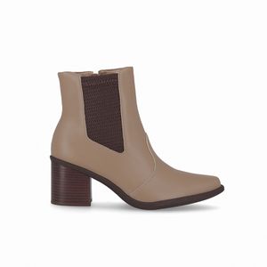 Bota Giordana Cano Curto Salto Alto Areia
