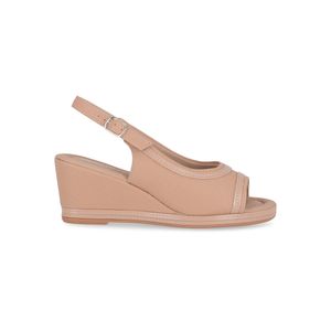Sandália Slingback Alice Anabela Alto Nude Claro