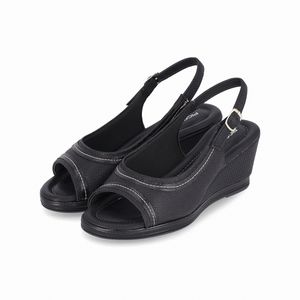 Sandália Slingback Alice Anabela Alto Preto