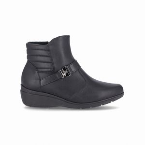 PICCADILLY MAXI - Bota Beth Cano Curto Anabela Médio Preto