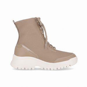 Bota Lana Cano Curto Salto Médio Areia