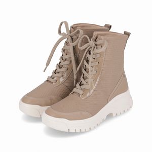 Bota Lana Cano Curto Salto Médio Areia