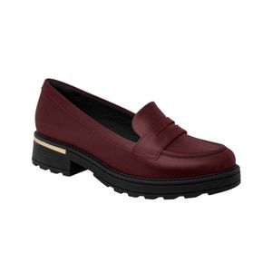 PICCADILLY MAXI - Sapato Mocassim Gisa Anabela Médio Ruby
