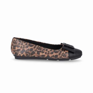 PICCADILLY MAXI - Sapato Michele Salto Baixo Onça com Preto