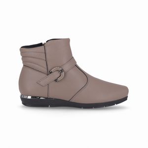PICCADILLY MAXI - Bota Fernanda Cano Curto Salto Baixo Taupe