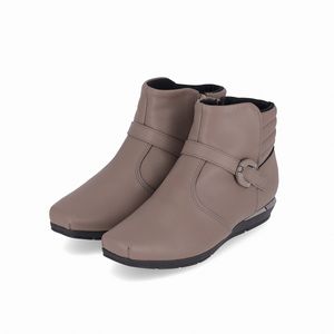 PICCADILLY MAXI - Bota Fernanda Cano Curto Salto Baixo Taupe