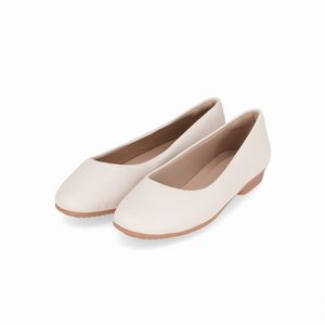 Sapatilha Raquel Salto Baixo Off White