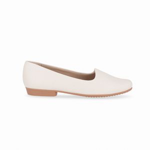 Sapatilha Raquel Salto Baixo Off White