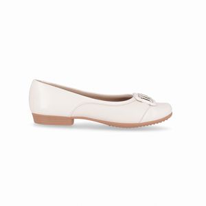 Sapatilha Raquel Salto Baixo Off White