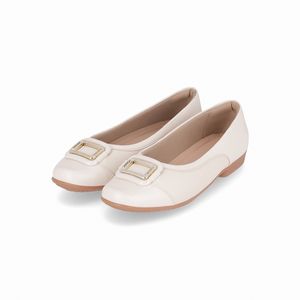 Sapatilha Raquel Salto Baixo Off White