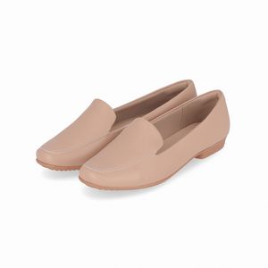 Loafer Raquel Salto Baixo Nude Claro
