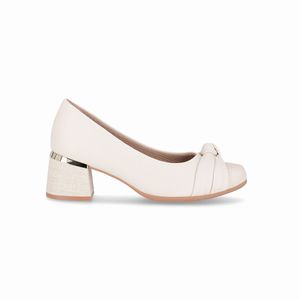 PICCADILLY MAXI - Sapato Estela Salto Médio Off White