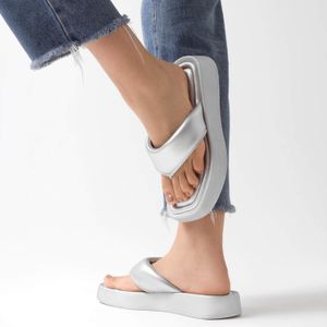 Chinelo Cristiani Anabela Médio Prata