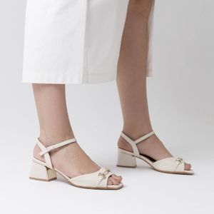 Sandália Renee Salto Médio Off White