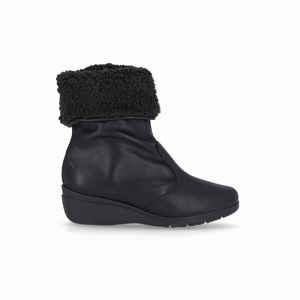 PICCADILLY MAXI - Bota Beth Cano Médio Anabela Médio Preto